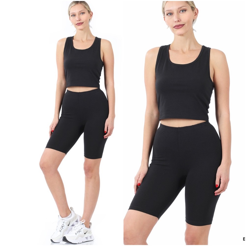 Top & biker shorts set